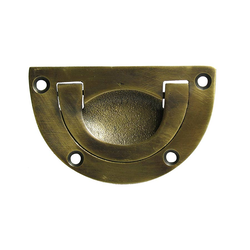 Bin Pulls 2-5/8 Inch Center to Center Unlacquered Antique Brass Recess Pull