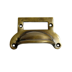 Bin Pulls 2-3/8 Inch Center to Center Unlacquered Antique Brass Cabinet Cup Pull