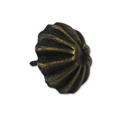 Ribbed Round Clavo 7/8 inch Diameter, Antique Brass