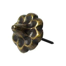 10% OFF Floral Clavo with Raised Center 1 inch Diameter, Antique Brass
