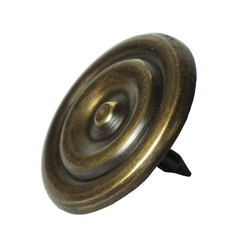 Medium Round Double-Ring Clavo 1-3/8 inch Diameter, Antique Brass