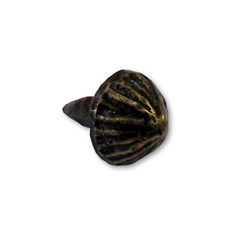 Small Ribbed Clavo 3/8 inch Diameter, Antique Brass