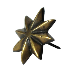 10% OFF Medium 8-Point Star Clavo 1-1/2 inch Diameter, Antique Brass