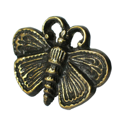 Moth Motif Clavo 1-5/8 inch Diameter, Antique Brass