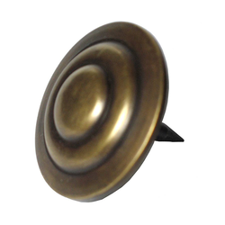 Round Three-Tier Clavo 1-1/2 inch Diameter, Antique Brass