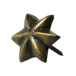 10% OFF Small 6-Point Star Clavo 11/16 inch Diameter, Antique Brass