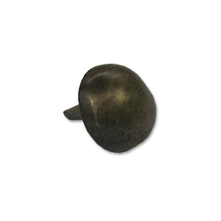Small Round Clavo with Short Shaft 1/2 inch Diameter, Antique Brass