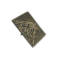 X-Large Textured Pyramid Clavo 3-3/8 inch Diameter, Antique Brass