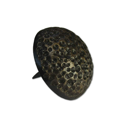 Large Textured Round Clavo 1-5/8 inch Diameter, Antique Brass
