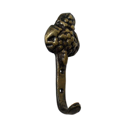 Small Hook with Grapes 7/8 inch L x 2-1/4 inch W, Antique Brass