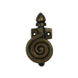 Spiral Motif Hook 2-3/4 inch L x 1-1/4 inch W, Antique Brass
