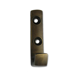 Squared Single Hook 1-3/4 inch L x 3/8 inch W, Antique Brass