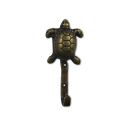 Turtle Hook with Loose Nails 2-1/4 inch L x 1 inch W, Antique Brass
