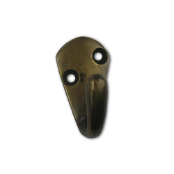 Small Triangle Back Hook 1-3/8 inch L x 3/4 inch W, Antique Brass