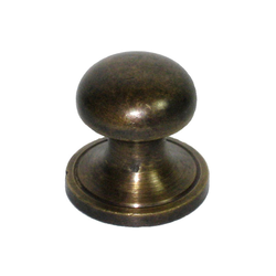 Knobs 7/8 Inch Diameter Unlacquered Antique Brass Cabinet Knob