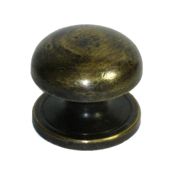 Knobs 1-1/8 Inch Diameter Unlacquered Antique Brass Cabinet Knob