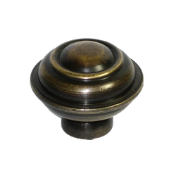Knobs 1-1/4 Inch Diameter Unlacquered Antique Brass Cabinet Knob