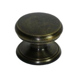 Knobs 1-1/8 Inch Diameter Unlacquered Antique Brass Cabinet Knob