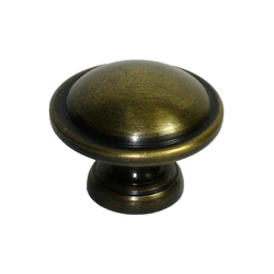 Knobs 1-1/8 Inch Diameter Unlacquered Antique Brass Cabinet Knob