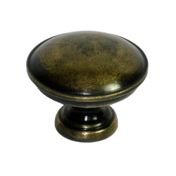 Knobs 1-1/8 Inch Diameter Unlacquered Antique Brass Cabinet Knob