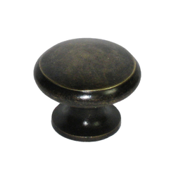 Knobs 7/8 Inch Diameter Unlacquered Antique Brass Cabinet Knob