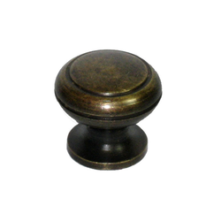 Knobs 3/4 Inch Diameter Unlacquered Antique Brass Cabinet Knob