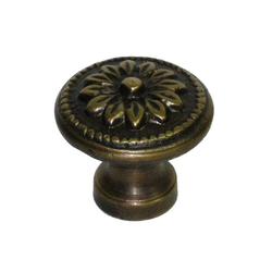 Knobs 1 Inch Diameter Unlacquered Antique Brass Cabinet Knob