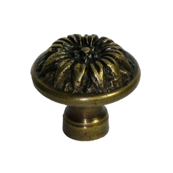Knobs 1-1/8 Inch Diameter Unlacquered Antique Brass Cabinet Knob