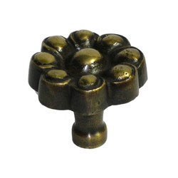 Knobs 1-3/8 Inch Diameter Unlacquered Antique Brass Cabinet Knob