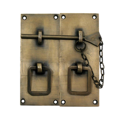 Two-Piece Rectangular Latch with Handle 4 inch L, Antique Brass