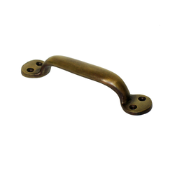 Pulls 3-1/4 Inch Center to Center Unlacquered Antique Brass Cabinet Pull