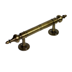 Pulls 4-1/8 Inch Center to Center Unlacquered Antique Brass Cabinet Pull
