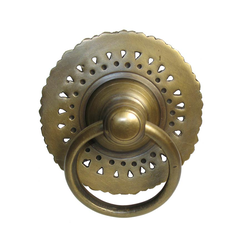 Ring Pulls 3-1/8 Inch Diameter Unlacquered Antique Brass Cabinet Ring Pull
