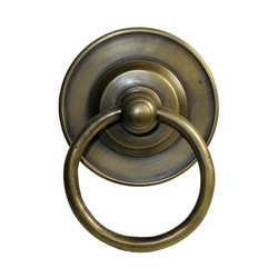 Ring Pulls 3-1/8 Inch Diameter Unlacquered Antique Brass Cabinet Ring Pull