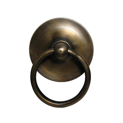 Ring Pulls 3-1/8 Inch Diameter Unlacquered Antique Brass Cabinet Ring Pull