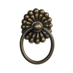 Ring Pulls 4 Inch Diameter Unlacquered Antique Brass Cabinet Ring Pull