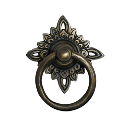 Ring Pulls 2-1/4 Inch Diameter Unlacquered Antique Brass Cabinet Ring Pull
