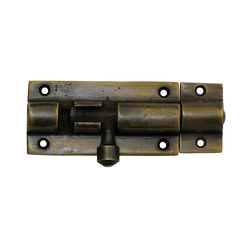 Medium Cylinder Surface Bolt 3-1/2 inch L, Antique Brass
