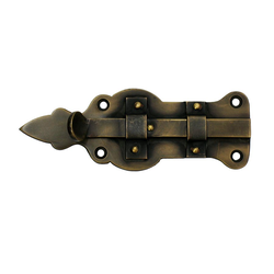 Cabinet Ornate Surface Bolt 5-1/4 inch L, Antique Brass