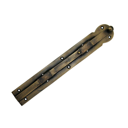 Surface Bolt with Rounded Top 9-3/4 inch L, Antique Brass