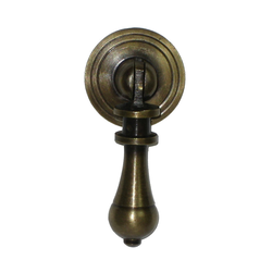 Teardrop Pulls 1-1/8 Inch Diameter Unlacquered Antique Brass Pendant Pull