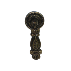 Teardrop Pulls 1 Inch Diameter Unlacquered Antique Brass Pendant Pull