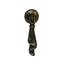 Teardrop Pulls 7/8 Inch Diameter Unlacquered Antique Brass Pendant Pull