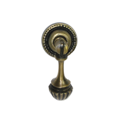 Teardrop Pulls 1-1/4 Inch Diameter Unlacquered Antique Brass Pendant Pull