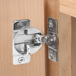  Tec 863 Self Close Face Mounted Hinge with Mounting Plate, 1-7/16" or Greater Variable Overlay, Screw On Mounting