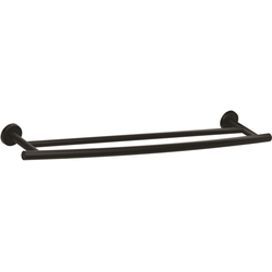 Clearance Sale, Arrondi 24 Inch Center to Center Contemporary Double Towel Bar, Matte Black