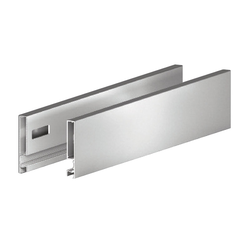 Vionaro 15 inch Metal Drawer Side 3-1/2 inch H Silver Grey