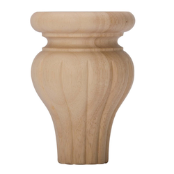 Reeded Tulip Bun Foot 4-3/4 inch H-Maple