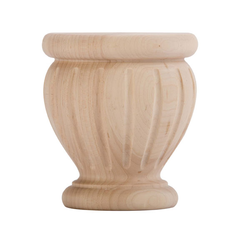 Poppy Fluted Bun Foot 4-1/2 inch H-Cherry