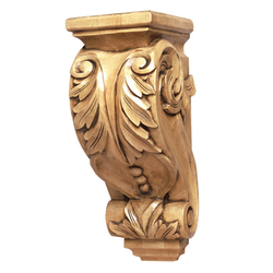 Cor-4 Acanthus Lotus Corbel 14 inch H-Oak